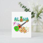 Island Music Ukulele Aloha Briefkaart (Staand voorkant)