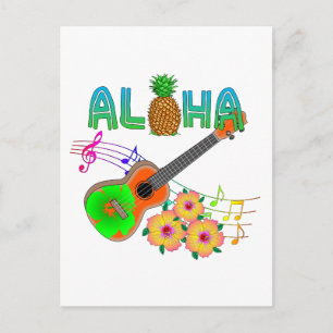 Island Music Ukulele Aloha Briefkaart