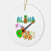Island Music Ukulele Aloha Keramisch Ornament (Links)