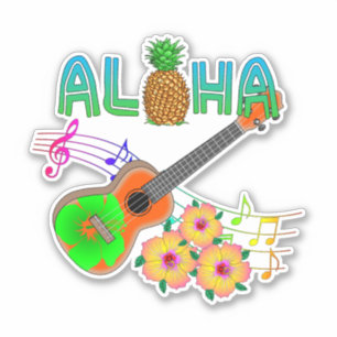 Island Music Ukulele Aloha Sticker