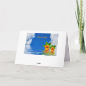 Island Ocean Oranje Flowers Dank je wel Kaart (Achterkant)