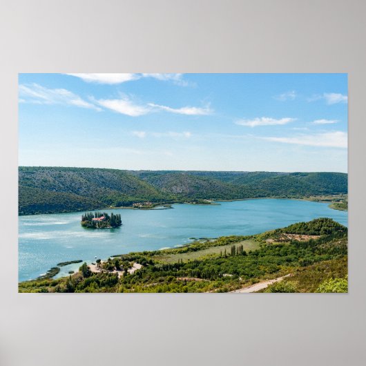 Island of Visovac monastery in Krka NP - Croatia Poster (Voorkant)