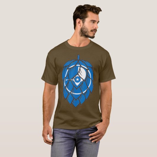 Island of Yap Country Vlag Craft Bier Hop Cone T-shirt (Voorkant volledig)