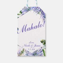 Island Paars Lila Tropical Island Chic Wedding Cadeaulabel