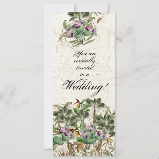 Island Palm Tree Orchidee Bloemen Huwelijksuitnodi Kaart (Voorkant)