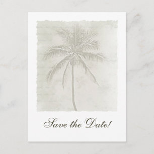 Island Palm Tree Save the Date Briefkaart