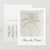 Island Palm Tree Save the Date Briefkaart (Voorkant / Achterkant)