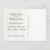 Island Palm Tree Save the Date Briefkaart (Achterkant)