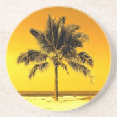 Island Palm Tree Zandsteen Onderzetter (Voorkant)