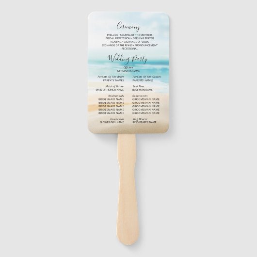 Island Paradise Beach Tropical Wedding Party Handwaaier (Achterkant)