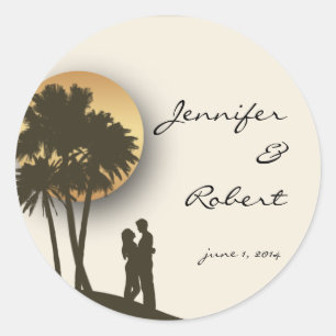 Island Paradise Envelope Seal Ronde Sticker