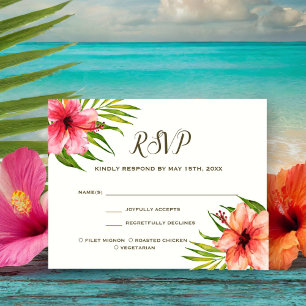 Island Paradise   Keuzenbloemen Palm Leaf RSVP Kaartje