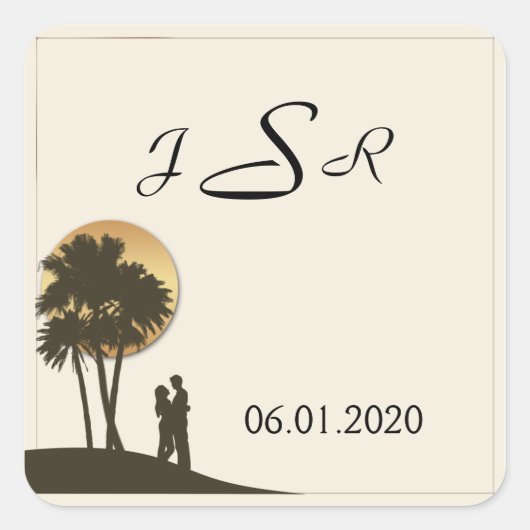 Island Paradise Monogram Sticker (Voorkant)