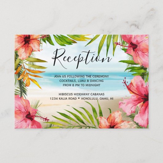 Island Paradise | Ontvangst van tropische beach We Informatiekaartje (Voorkant)