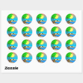 Island Paradise Ronde Sticker (Vel)
