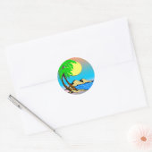 Island Paradise Ronde Sticker (Envelop)