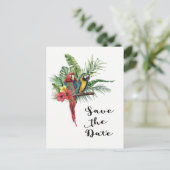 Island Paradise Vogels Tropical Save the Date Aankondigingskaart (Staand voorkant)