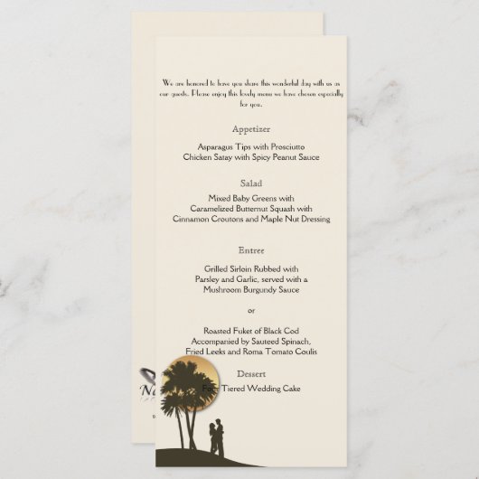 Island Paradise Wedding Menu (Voorkant / Achterkant)