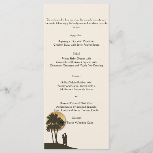Island Paradise Wedding Menu (Voorkant)