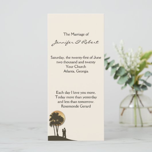 Island Paradise Wedding Programma Programmakaart (Staand voorkant)