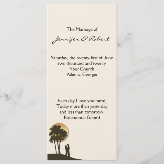 Island Paradise Wedding Programma Programmakaart (Voorkant)