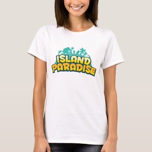 Island Paradise - Womens Yellow T-Shirt (Voorkant)