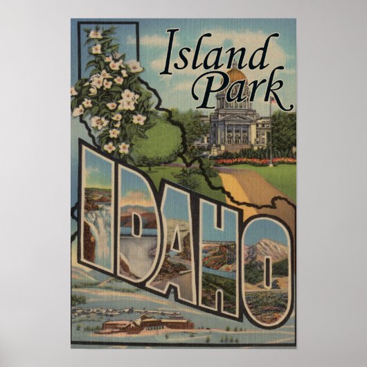 Island Park, Idaho - Large Letter Scenes Poster (Voorkant)