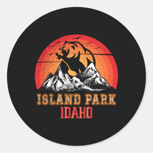 Island Park Idaho Vakantie Berg Wandelreis Ronde Sticker (Voorkant)