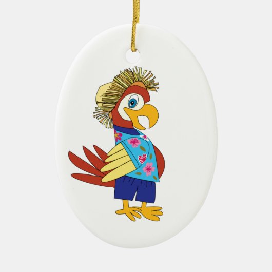 Island Parrot Keramisch Ornament (Voorkant)