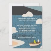 Island Parrots Couple Top of Mountain Wedding Kaart (Achterkant)