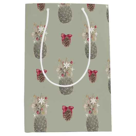 Island Pines, Hawaiian Style Kerstmis Medium Cadeauzakje (Voorkant)