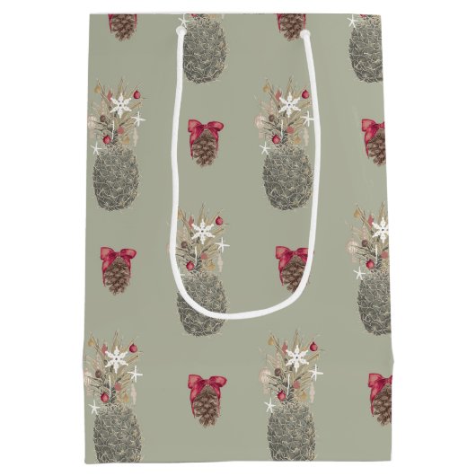 Island Pines, Hawaiian Style Kerstmis Medium Cadeauzakje (Achterkant)