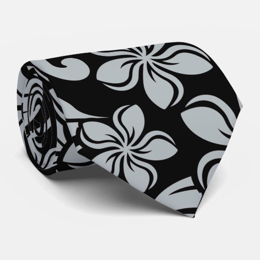 ISLAND PLUMERIA (BLACK/GRAY) STROPDAS (Opgerold)