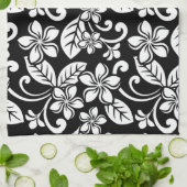 ISLAND PLUMERIA (BLACK) THEEDOEK (Gevouwen)