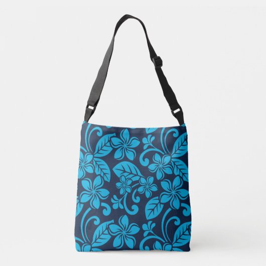 ISLAND PLUMERIA (Blauw x 2) Crossbody Tas (Achterkant)