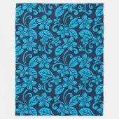 ISLAND PLUMERIA (Blauw x 2) Fleece Deken (Voorkant)