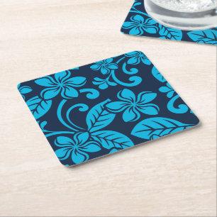 ISLAND PLUMERIA (Blauw x 2) Kartonnen Onderzetters