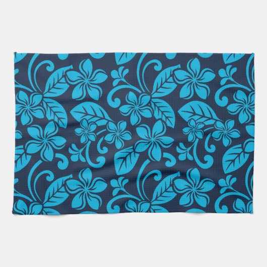 ?ISLAND PLUMERIA (Blauw x 2) Theedoek (Horizontaal)