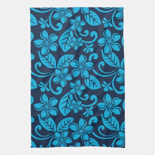 ?ISLAND PLUMERIA (Blauw x 2) Theedoek (Verticaal)