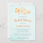 Island Plumeria Bridal Shower Uitnodigingen (Voorkant)