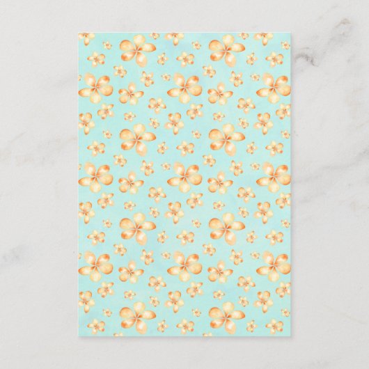 Island Plumeria Bruiloft Informatie Kaarten (Achterkant)