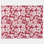 ISLAND PLUMERIA (CARDINAL RED) FLEECE DEKEN (Voorkant (Horizontaal))