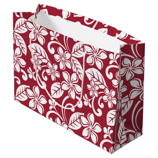 ISLAND PLUMERIA (CARDINAL RED) Gift Bag Groot Cadeauzakje (Achterkant Gekanteld)