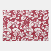 ISLAND PLUMERIA (CARDINAL RED) Keukenhanddoeken (Horizontaal)
