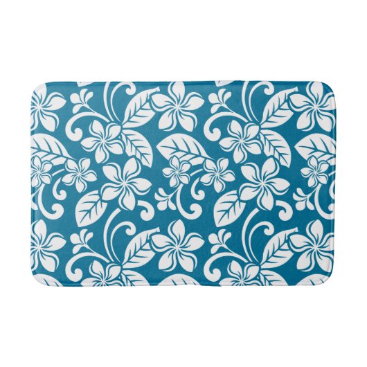 ISLAND PLUMERIA (CARIBBEAN BLUE) Bath Mat (Voorkant)