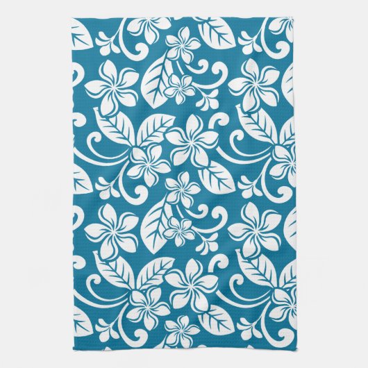 ISLAND PLUMERIA (CARIBBEAN BLUE) Keukenhanddoeken (Verticaal)