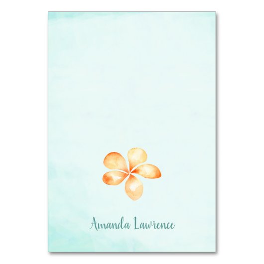 Island Plumeria gepersonaliseerde plaats kaarten (Voorkant)