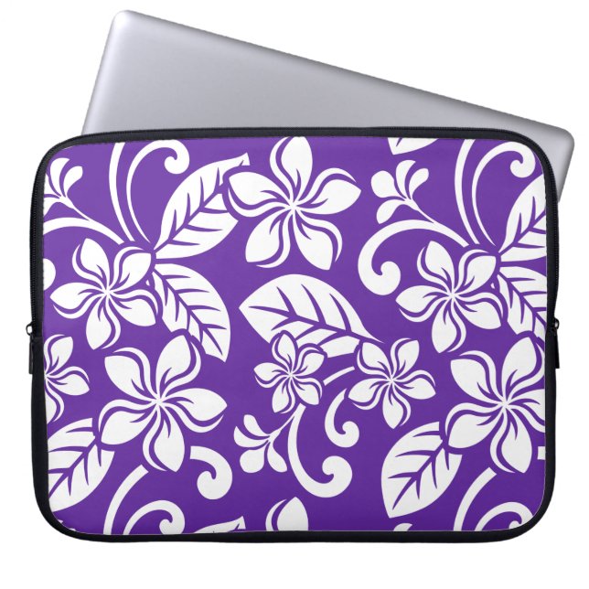 ISLAND PLUMERIA (GRAPE) LAPTOP SLEEVE (Voorkant)