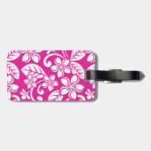ISLAND PLUMERIA (HOT PINK) BAGAGELABEL (Achterkant horizontaal)