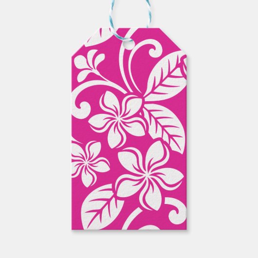 ISLAND PLUMERIA (HOT PINK) CADEAULABEL (Voorkant)